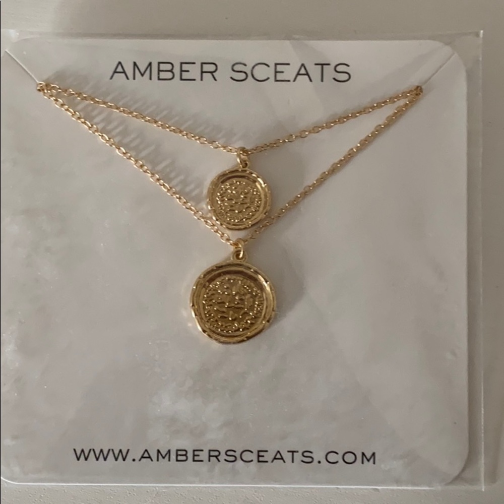 *NEW* AMBER SCEATS DOUBLE COIN NECKLACE